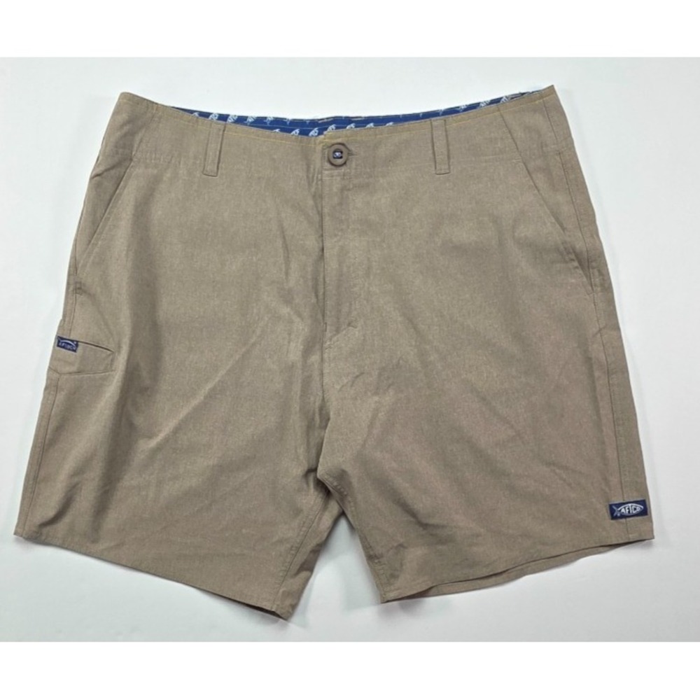 AFTCO‎ Fishing Shorts Men's 34 Aftech Beige Tan Boardshorts